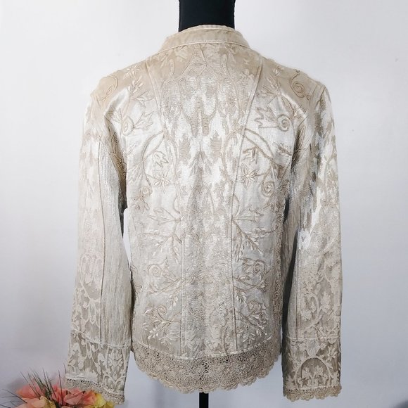 Flashback vintage cream gold jacket size M - Picture 4 of 10